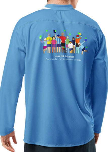 Lone Hill Blue Pickleball Long Sleeve Jersey Style