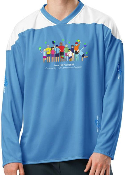 Lone Hill Blue Pickleball Long Sleeve Jersey Style