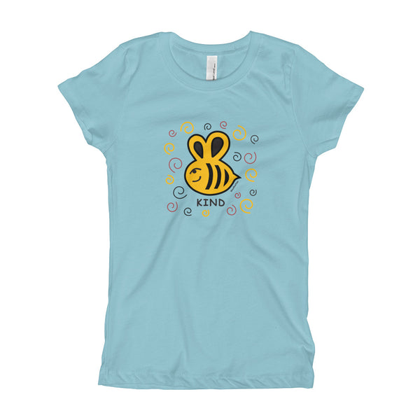 Bee Kind - Girl's Princess T-Shirt - Wear Blue Tree