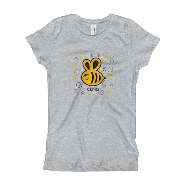 Bee Kind - Girl's Princess T-Shirt - Wear Blue Tree